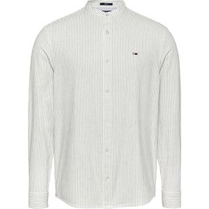 Tommy Jeans Tjm Linen Mix Bnd Stp Shrt Ext Dm0dm20893 Shirt L/S Heren, Wit (ecru strepen), M