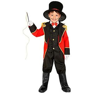 Widmann - Circusmanager voor kinderen, carnavalskostuums, carnavalskostuums voor kinderen, daders, rood/zwart, 104