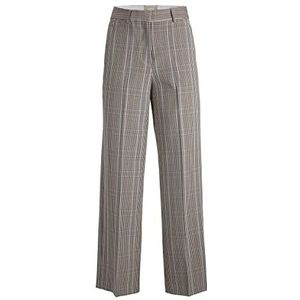 JACK & JONES Jxmary Hw Pant Pnt Noos Damesbroek, Oatmeal/Checks: check