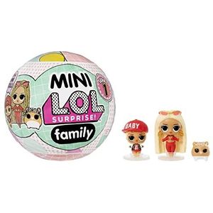 L.O.L. Verrassing OMG Mini-familie-collectie, willekeurige selectie, miniatuurreplica van een pop met haar lil sis, dieren en accessoires, herbruikbare doos om te verzamelen, 4 jaar +