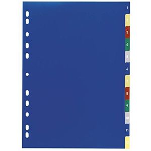 Durable 675027 - 20 gekleurde tabbladen PP 1-12 kleuren DIN A4 230 x 297 mm 12 liter