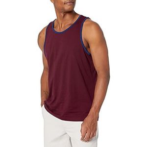 Amazon Essentials Tanktop voor heren, normale pasvorm, bordeauxrood, L