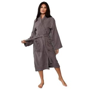 Brentfords Luxe badjas, 100% katoen, badstof, zeer absorberend, eenheidsmaat, houtskoolgrijs, één maat, antraciet