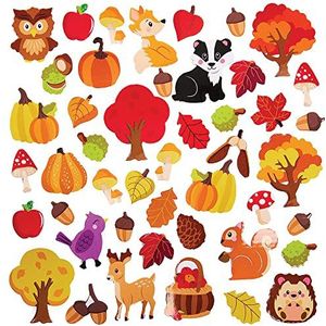 Baker Ross Stickers van schuimrubber, herfstmotief, 100 stuks, stickers voor kinderen (FX107)