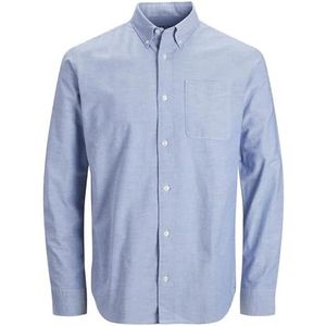 JACK & JONES Jprbrook Oxford T-shirt L/S Noos herenhemd met lange mouwen, Hemelsblauw