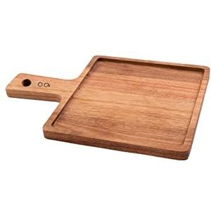 Point-Virgule vierkante acaciahout apero-plank met handvat, hamburgerplank, 21cm