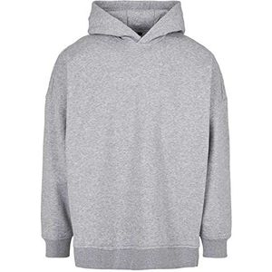 Build Your Brand Sweatshirt met capuchon, oversized, met mouwen, sweatshirt voor heren, grijs.