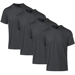 Gildan T-shirt (4 stuks) voor heren, Pitch Black Mist, L, Pitch Black Mist