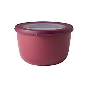 Mepal - Multifunctionele, ronde Cirqula-kom - Voedingsmiddelenbewaardoos met deksel - geschikt als luchtdichte doos voor koelkast, magnetron en vriezer - 1 l - kersenrood (Nordic Berry)