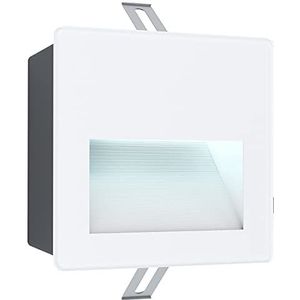 EGLO Aracena Led-inbouwspot voor buiten, van glas, kunststof, wit en helder, buitenlamp, neutraal wit, IP64, L x B 14 cm,wit, zwart.