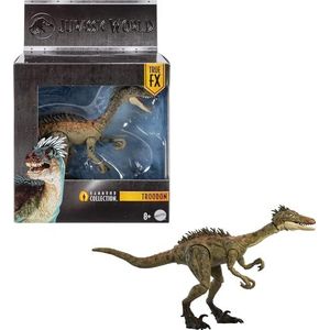 Mattel Jurassic World Hammond Collection JDJ11 actiefiguur voor heren en dinosaurus, hoogwaardige tijger, atrociraptor, glazen ogen en 14 gewrichtspunten