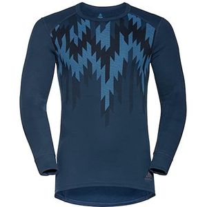 Odlo BL Top Crew Neck L/S Active Warm Eco Graphic T-shirt met lange mouwen, blauwgroen, XXL