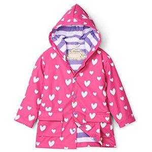 Hatley Printed Raincoats regenjas voor meisjes, Roze (Kleur Veranderende Sweethearts 650)