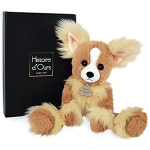 Histoire d'Ours - Les Ebouriffes HO3159 Pluche dier hond – knuffeldier Chihuahua – bruin – 30 cm