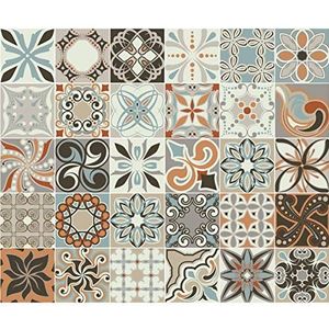 30 zelfklevende tegelstickers, cementtegelstickers, mozaïek, wandtegels, badkamer en keuken, cementtegels, zelfklevend, muurtegels, azulejos, 20 x 20 cm, 30 stuks