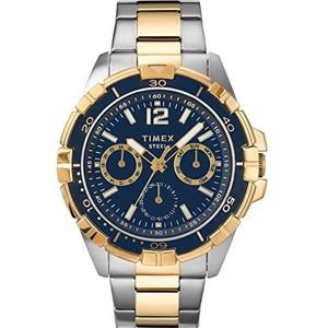 Timex Classic 44,5 mm roestvrij stalen chronograaf horloge voor heren, Tweekleurig, Gekleed horloge