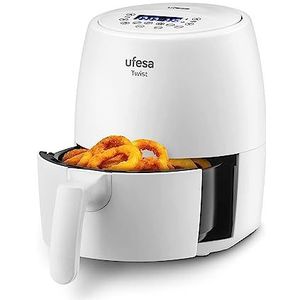 Ufesa Twist Airfryer heteluchtfriteuse, 2 l, 6 kookprogramma's, 1200 W, timer, temperatuur 80 °C - 200 °C, BPA-vrij, anti-aanbaklaag, Cooltouch behuizing en handgreep
