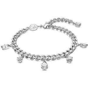 Swarovski Zachte armband van Dextera-ketting, heldere kristallen op gerhodineerd metaal, maat S, M, Gerhodineerd metaal, Kristallen