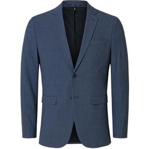 SELETED SLHSLIM-Liam Mini Hounds BLZ Flex Noos voor heren, donkerblauw/patroon: hondenvoet, 46, Donkerblauw/patroon: hondenvoet