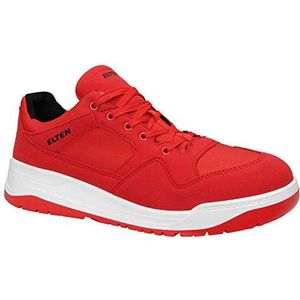 ELTEN MAVERICK Red Low ESD S3 Veiligheidsschoenen voor heren, sportief, lichte sneakers, rood, stalen neus, maat 39