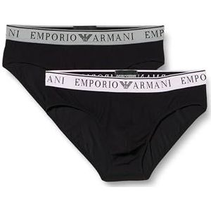 Emporio Armani Endurance slip voor heren, set van 2 stretch katoenen slips, Medium Melange Grijs/Wit
