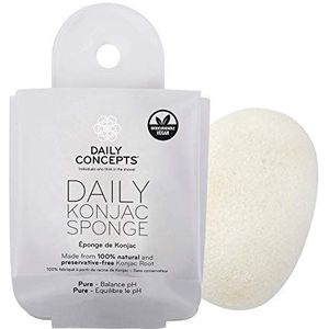 Daily Concepts Daily Konjac Sponge Pure voor gezichtsreiniging en reiniging, gemaakt van pure konjac root, zachte en zoete textuur, geschikt voor alle huidtypes, 23 g