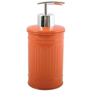 MSV Zeeppompje/dispenser - Industrial - metaal - oranje/zilver - 7.5 x 17 cm - 250 ml