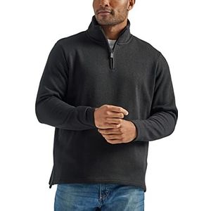 Wrangler Authentics Lange mouwen fleece quarter-zip trui heren, Kaviaar