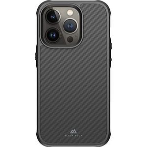 Black Rock - Robuust carbon hoesje - Compatibel met de Apple iPhone 14 Pro I - Gemaakt van koolstofvezel (carbonzwart)