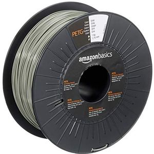 Amazon Basics PETG filament voor 3D-printers, diameter 1,75 mm, grijs, spoel van 1 kg