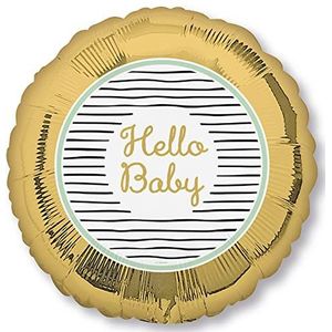 Opblaasbare ballon Hello Baby - Decoratie en cadeau voor de geboorte van een baby - 43 cm - Voor lucht en helium - Ballonfeestdecoratie