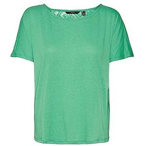 VERO MODA Vmmarijune Ss Lace Top JRS T-shirt voor dames, heldergroen, S, Groen