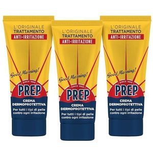 PREP, Dermoprotectieve crème voor alle huidtypes, tegen roodheid en steken, biedt verlichting bij irritaties en scheuren, buisformaat, 3 stuks à 75 ml