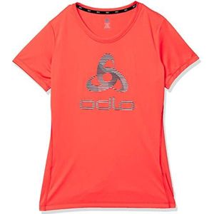 Odlo Element Light Crew Neck T-shirt voor dames, Oplichtend koraal - SS20-print