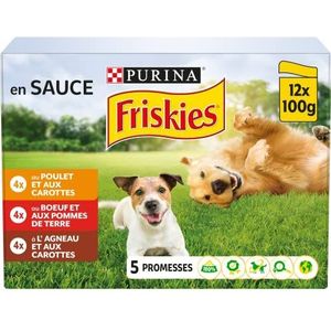 Friskies Vitafit Volwassen Maaltijden in Vlees/Groentesaus voor Honden