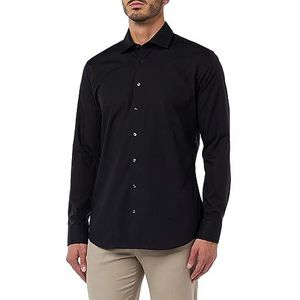 Seidensticker Overhemd met lange mouwen, extra slim fit, herenhemd, zwart.
