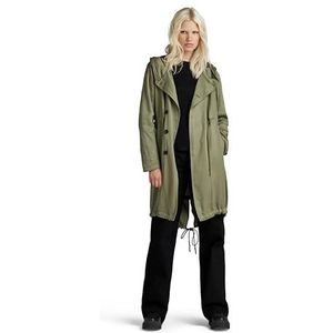 G-STAR RAW Fluid Fishtail parka met capuchon voor dames, groen (Shamrock D24255-D520-2199)