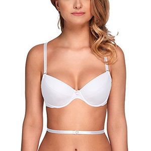 VIVISENCE Kate 1011 Maximizer Multiway Push-Up BH voor dames, rugvrij, afneembaar, Wit