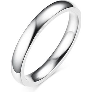 AURSTORE Ring voor dames en heren, roestvrij staal, verlovingsring, bruiloft, 4 mm, maat naar keuze 51-65, Roestvrij staal