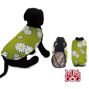 Mi&Dog Pluche mantel met margrieten druklaag voor honden, maat 25, beschermt tegen temperatuurveranderingen, eenvoudige installatie, opening aan de onderkant, Mi&Dog