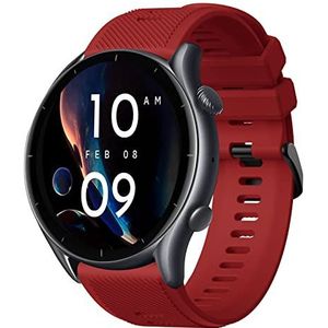BOJYS Amazfit GTR armband, 22 mm, zachte siliconen, reservearmband voor Amazfit Pace, Amazfit Stratos, Stratos 2, Stratos 2S, Stratos 3, Amazfit GTR 2, GTR 2e, GTR 3, GTR 3 Pro, GTR 47 mm, donkerrood,