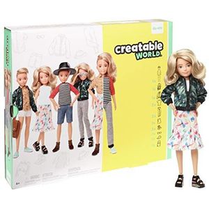 Creatable Mattel Creatable World pop om te personaliseren met blond golvend haar, kleding en accessoires, creatief speelgoed voor kinderen vanaf 6 jaar GGT67