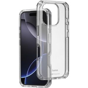 Hama Extreme Protect iPhone 16 Pro hoes transparant (Bumper D3O licentie, schokbestendig, valbestendig en onbreekbaar, transparant, vergeelt niet, voor draadloos opladen)