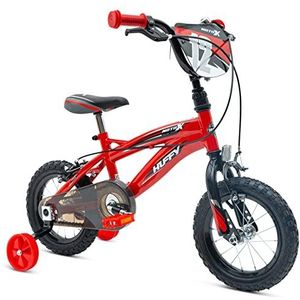 Huffy Moto X jongensfiets, 30,5 cm, met stabilisatoren, rood, 3-5 jaar