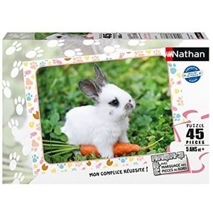 Nathan - Kinderpuzzel - 45 stukjes - Klein konijn en zijn wortel - Meisje of jongen vanaf 5 jaar - Hoogwaardige puzzel - dik en duurzaam karton - Dieren - 86166