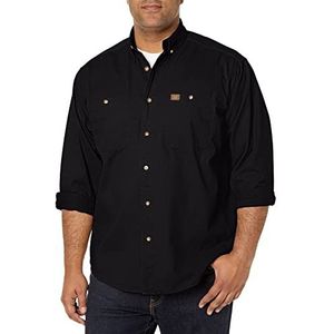 Wrangler Riggs Workwear Heren keperstof werkhemd - perzik, zwart, XXL, zwart.