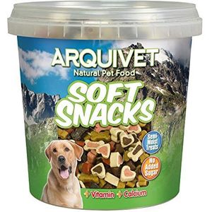 Arquivet Verschillende zachte snacks voor honden - Natuurlijke bot- en hartvormige snacks - Natuurlijke lekkernijen en snoep - Prijs en beloningen voor honden - 800 g
