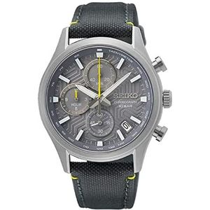 Seiko SSB423P1 Analoog kwartshorloge voor heren, met nylon band, zwart, riemen, zwart., Riemen