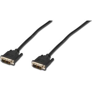 DIGITUS DVI DVI-D (18+1) kabel Full HD 2m Single Link 60Hz compatibel met monitor, TV, PC