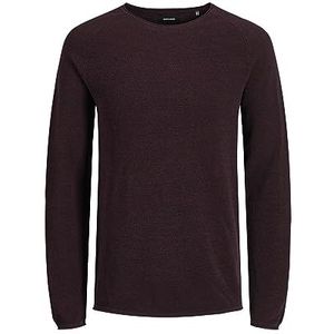 Jack & Jones Jjehill gebreide trui met ronde hals voor heren, Rood (Port Royale Detail: Twisted With Black)